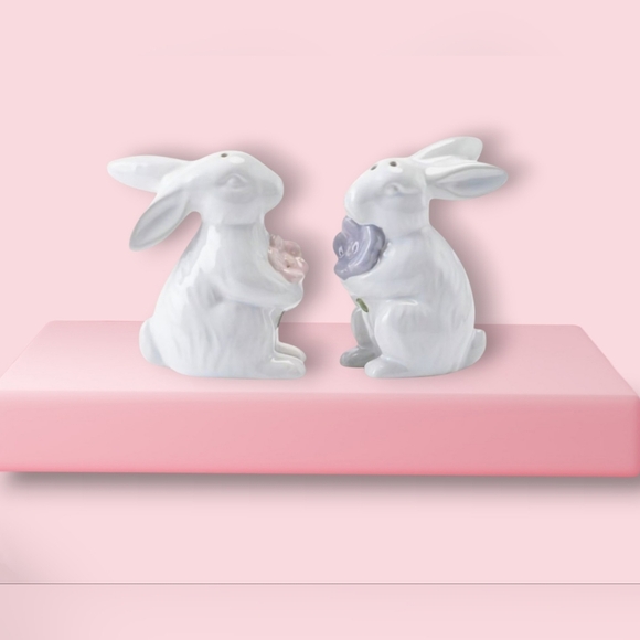 NEW Figural Spring/Easter Bunny Salt & Pepper Shaker Set - Picture 1 of 7